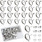 SOFPLATE 1 Box 180 Stück 12mm Cabochon Ohrringrohlinge Ohrringtablett Beschläge Aus Edelstahl Flache Unterlage Runde Lünettenfassungen Und Rückseite Für Schmuckherstellungssets Kunstharzzubehör Baste