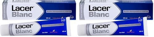 LACERBLANC - Plus 125 ml, Pasta de Dientes Sabor Citrus, Acción Blanqueadora, Elimina Manchas Dentales, Previene la Placa, el Sarro y la Sensibilidad Dental, Protección de Encías (Paquete de 2)