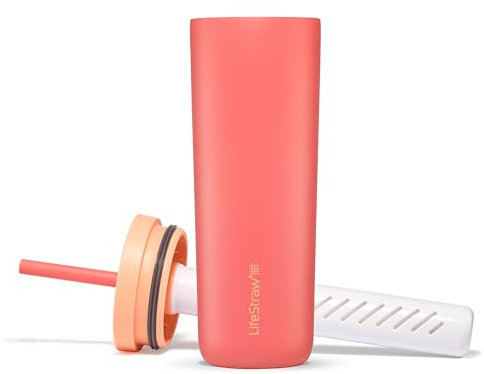 LifeStraw Unisex-Adult Go Series Tumbler, Apricot, 500ml