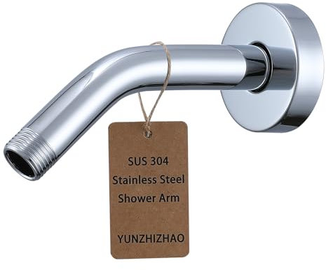 Estensione braccio doccia, montaggio a parete da 15,2 cm, finitura cromata, design curvo (15,2 cm, cromato)