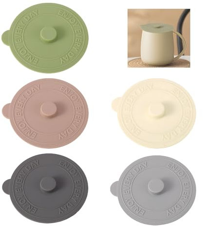 5 PCS Silicone Lids for Cups, 3.9in/10cm Universal Cup Covers Drink Protectors, Reusable Airtight Food Covers Anti-Dust Drink Covers for Home Office Outdoors Mugs Coffee Wine Glasses Tea Cups
