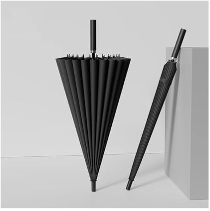 BLMAGS Stahlstab Regenschirme 24 Knochen Langgriff Griff Regenbearbeitungshandbuch Haushaltsstab Regenschirme verdickte Stabsschirme