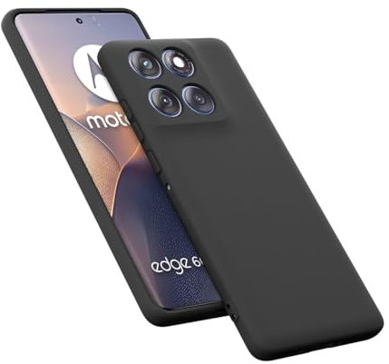 YSONCHAN Coque Bumper pour Motorola Edge 60 Pro/Moto Edge 60 Pro, Étui de Protection Anti-Traces de Doigts, Housse Souple de Téléphone Antichoc et Facile à Nettoyer. Noir
