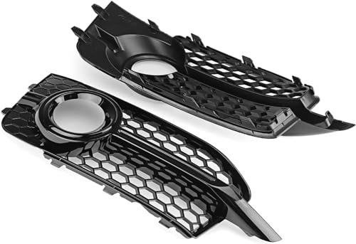 ABS Auto Nebelscheinwerfer für Audi A1 8X S-LINE S1 2010-2014,Abdeckungsgrill Vordere Stoßstange Kühlergrill Abdeckung,Nebelscheinwerferlamellen Dekoration
