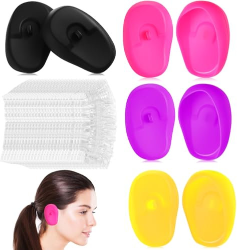 BATHVEVE Cache-oreilles En Silicone Réutilisables 4 Paires Imperméables Pour Bain Et Teinture Capillaire Protections Auditives Confortables Pour Adultes