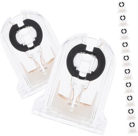 SOPOTUTU Lot De 12 Supports De Lampe Fluorescente T8 Transparentes Non Shuntées En Plastique, Douilles Pour Tubes Led Compatibles Tubes Néon Anciens, Usage Domestique Et Professionnel