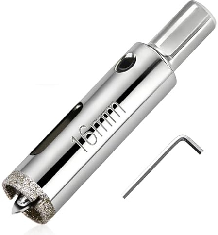 1PC Diamond Drill Bit with Center Pilot Hole, Diamond Hole Cutter, Professional Tile Hole Saw for Tile Glass Porcelain, Marble Ceramic Granite (16mm)