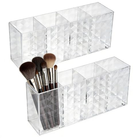 2 Pezzi Portapennelli Trucco, Porta Pennelli Make Up per Eyeliner Pennelli