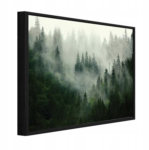 WallArena Leinwand Bilder Wald 120 x 80 cm | Format: 120 x 80 cm (BxH) - einteilig auf Canvas Leinwand mit Rahmen. Das, Aufhängefertig: Das moderne Wandbild ist