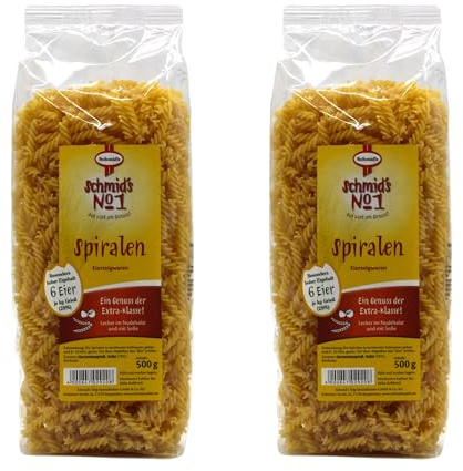 Schmid’s No 1 Spiralen | Premium Pasta mit perfektem Biss & idealer Soßenaufnahme | voller Geschmack für vielseitige Genussmomente (2 x 500 g)