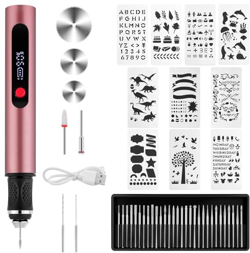flintronic Penna Incisione Elettrica, Set di Strumenti per Incisione senza fili, USB Ricaricabile Incisore Rotante Portatile