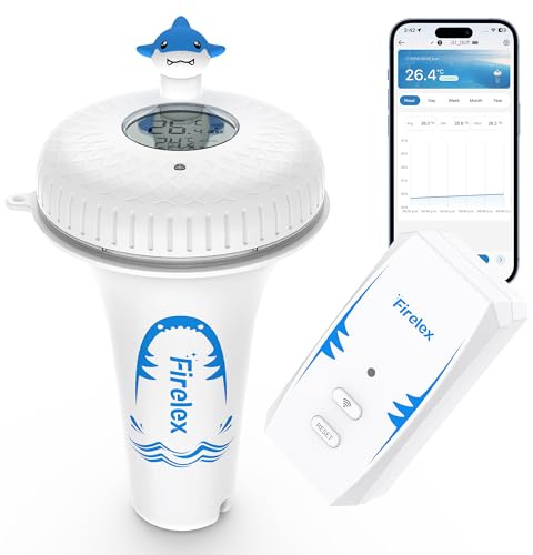 Frielex Funk-Poolthermometer mit WLAN-Gateway-Set, IPX7 wasserdicht, smarte App-Steuerung, Alexa-Sprachsteuerung, für Schwimmbäder, Thermalquellen und Whirlpools