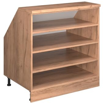 Vicco Küchenschrank für Dachschrägen R-Line, Goldkraft Eiche, 80 cm mit 4 Fächern, Schrankkorpus 60 cm Tiefe, zur freien Kombination innerhalb modularer Küchensysteme