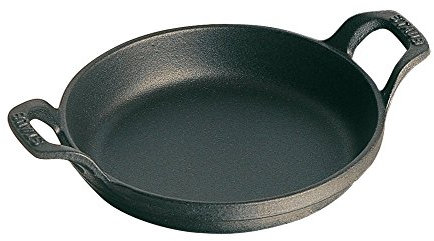 STAUB Auflaufform aus Gusseisen mit 2 Griffen, rund, 19 cm, Schwarz,