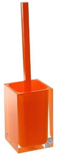 Rainbow Resin Toilet Brush Holder Finish: Glossy Orange