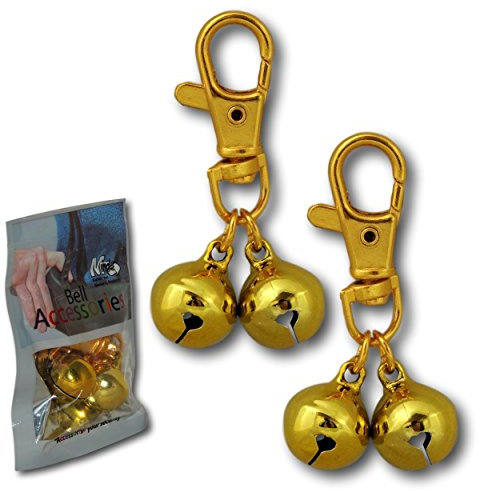 Minder 2 Pack Bell Accessories Handbag Purse Keys Wallet Phone Theft Pickpocket Holiday Twin Security Alarm Bells Attachment (Gold)