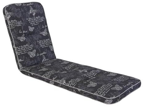 Angerer Freizeitmöbel GmbH Auflage für Gartenmöbel - Liegenauflage Made in Germany (Grau Schmetterling)