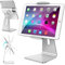 AboveTEK Verstellbarer Aluminium-Tablet-Ständer, 360° drehbarer Display-Halter für 7–12,9 Zoll iPad Pro/Air/Mini, Galaxy Tab & mehr – Perfekt für Küche, Büro, Rezeption & Ladenpräsentation-Silber