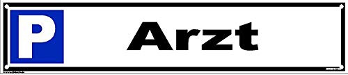 Parkplatzschild 52 x 11cm - Arzt - STABIL m. 4 Bohrlöchern