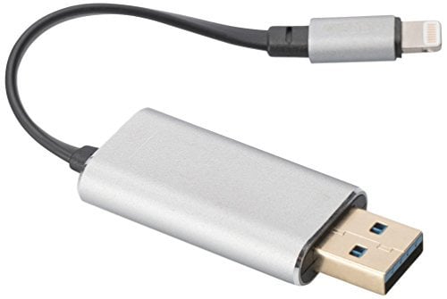 ednet Smart Memory mit App - Speichererweiterung für iPhone und iPad ab iOS 7.1 - unterstützt Micro SD-Karten bis 256GB - space grau