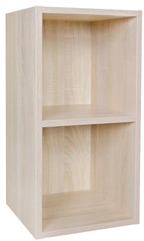 FineBuy Standregal Holz 30x60x30 cm Modern Regal Klein, Wandregal Ablageregal Schmal, Kleines Bücherregal 2 Ablagefächer, Schmales Design Holzregal Nischenregal