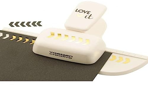 Vaessen Creative 21498-001 Love It Kollektion Bordürenstanzer Winkel, Medium, Motivlocher aus Plastik, zum Basteln mit Papier und Scrapbooking, Metall, Mehrfarbig, Motivstanzer