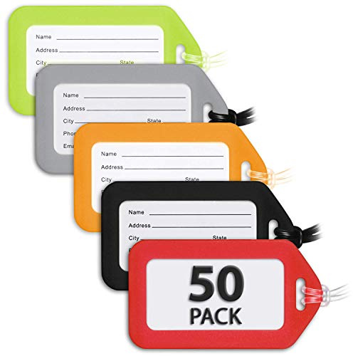 MIFFLIN Gepäckanhänger Kofferanhänger Gepäckanhänger Gepäckanhänger, t. 50 Pack - Variety (Mehrfarbig) - LTAG-MIXD50
