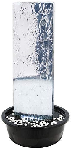 Köhko Wasserwand 23016S mit LED-Beleuchtung Höhe ca. 76 cm aus Edelstahl Wasserspiel Gartenbrunnen Zimmerbrunnen