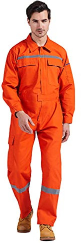 Nanxson Herren Unisex Overall Arbeitsanzug Werkstatt Maschinenrer Staubdichte Overalls GZ0005 (Orange, XL)