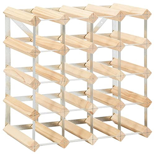 vidaXL Kiefernholz Massiv Weinregal für 20 Flaschen Modern Flaschenregal Flaschenständer Weinschrank Regal Wein Weinständer Weinflaschenregal