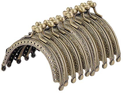 SUPVOX Bourse de Sac 8.5cm 10pc Faisant Structure métallique Verrouillage du Fermoir Kiss pour Porte-Monnaie Faisant Bricolage (Bronze)