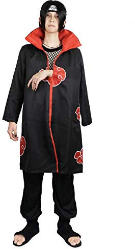 CosplayStudio Akatsuki Itachi Umhang Cosplay Kostüm Welttag Kostüme für Erwachsene, Schwarz , S