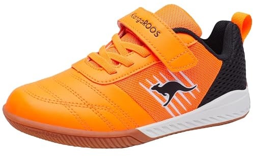KangaROOS K5-super Court Ev, Sneaker Unisex Kinder, Neon Orange Jet Black 7950, 39 EU
