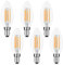 Akynite Glühbirne Kerzenform LED C35 E14 4W Kaltweiß 6000K, 400LM, AC 230V, Ersatz E14 40W, E14 Filament Kerze LED Klar Kaltweiss für Dekorative Beleuchtung, Nicht Dimmbar, 6er-Set
