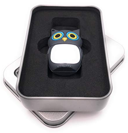 Onwomania Eule Vogel in Grau USB Stick in Alu Geschenkbox 128 GB USB 3.0