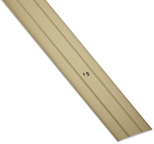 SOTECH 2 Stück Alu Übergangsprofile Cross flach Bodenprofil Tür Übergangsschiene Laminat, Parkett, Vinyl UVM. Breite 37 mm Türschwelle gelocht Aluminium Messing eloxiert Ausgleichsprofil 100 cm