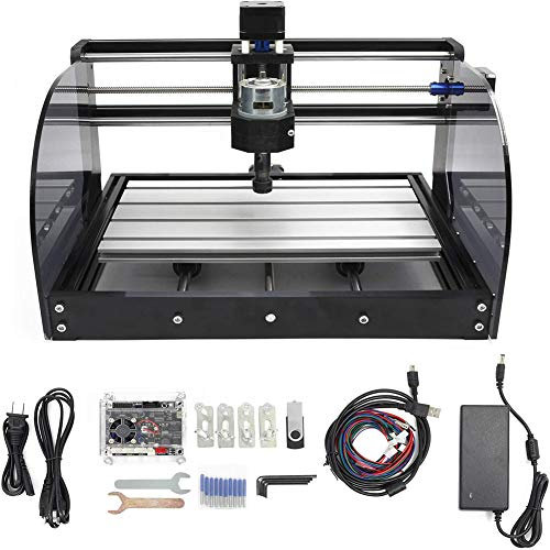 RATTMMOTOR CNC 3018 Pro Max Macchina fresatrice per incisione, 420 x 350 x 270 mm, 3 assi GRBL, controllo ER11 per intaglio su PVC, fresatrice per il fai da te