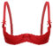 CHICTRY Women's Strappy Lace 1/2 Cup Demi Bra Underwire Lift Up Unlined Shelf Bra Bustier Brassiere Red M