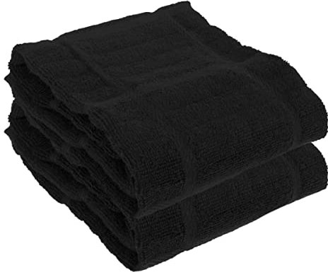 All-Clad Textiles Toalla de Cocina, algodón, Negro, sólido, Paquete de 2