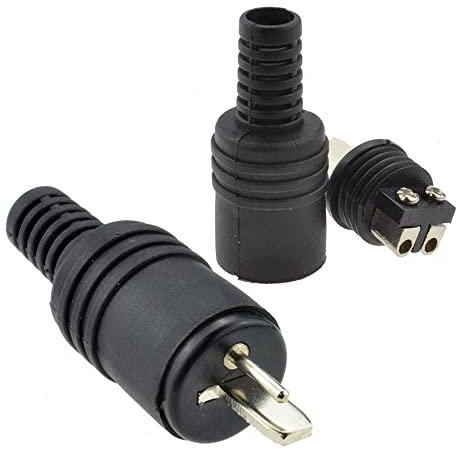CHJIENJUJIDZ 2 pcs 2 pin Black DIN Plug Speaker and HiFi Connector Screw Terminals Connector Power Audio Lamp Signal Plug Adapters