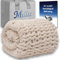 Mellie Luxuriöse Grobstrick-Überwurfdecke, groß, ultraweiches Chenille-Garn, Zopfstrickdecke, Überwurf, maschinenwaschbar, handgestrickt, Überwurf für Sofa oder Bett, 152,4 x 127 cm, cremefarben