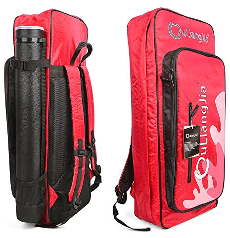 SHARROW Bogenschießen Bogenrucksack Rucksack für Recurvebögen Bogenkoffer Bogen Tasche Tragetasche mit Pfeilköcher für Recurve Bogen und Pfeile (Rot)