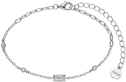Xenox Damen 925 Sterling Silber Armband mit Zirkonia in silberfarben - Soul - XS91293