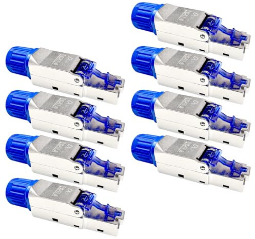ARLI Netzwerkstecker RJ45 CAT8.1 – 8 x Netzwerk Stecker geschirmter Ethernet-Stecker für max. 40Gbit/s 2000 MHz Werkzeuglose Montage Feldkonfektionierbar Kompatibel mit CAT8 CAT7 CAT6a PoE PoE+