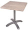 Dynamic24 Bistrotisch Set Washington Pine 70cm Tischgestell Alu Silber matt Garten Tisch