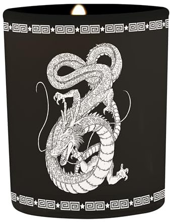 Dragon Ball Kerze Shernron weiß/schwarz, aus Wachs/Glas, in Geschenkverpackung.