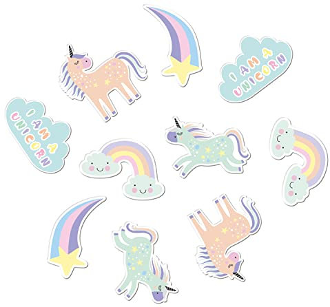 Folat 68321 Tischkonfetti XL Unicorns & Rainbows - 45 Stück