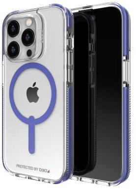 ZAGG Gear4 Santa Cruz Snap D30 Protective Case Compatible with iPhone 14 Pro, Slim, Shockproof, Wireless Charging, MagSafe Compatible, (Blue)