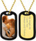 Supcare Jungen Foto Personalisiert Erkennungsmarke Dog Tags Halskette Gravur Anhänger Name Text Militär Police Armee Edelstahl Kette mit Silikon für Frauen Herren mit Geschenkebox Silikon-Gold