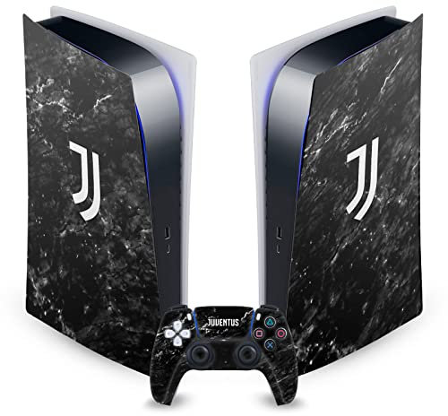 Head Case Designs Offizielle Juventus Football Club Black Marble Kunst Vinyl Frontplatte Haut Gaming Aufkleber Abziehbild kompatibel mit Sony PlayStation 5 PS5 Digital Console and DualSense Controller